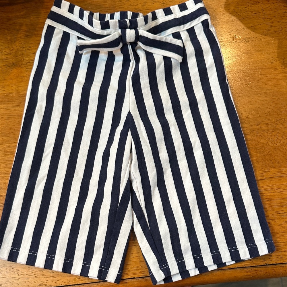 Janie and Jack Navy and White Striped Cotton Pants. Size 12-18 months.